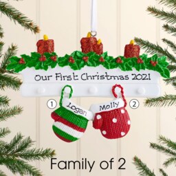 Personalised Family Christmas Xmas Tree Decoration Ornament - Mittens - thumbnail 2