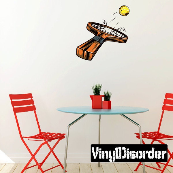 Tennis Wall Decal - Fabric Vinyl Removable & Reusable Tennisuscolor008Et
