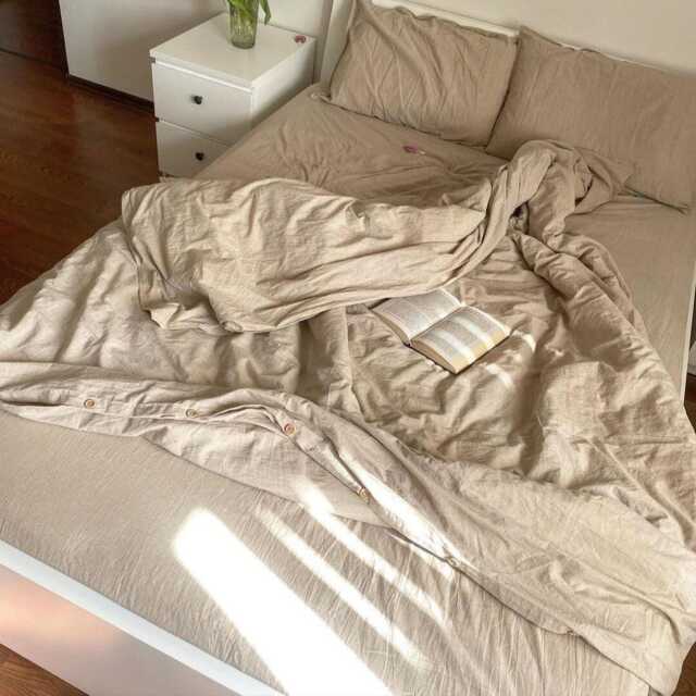 Almond Bedding Set, Cappuccino King Or Queen Bed Beige Pillowcase & Sheet Cotton Pillow Covers With Sheets, Aunt Gift - image 1