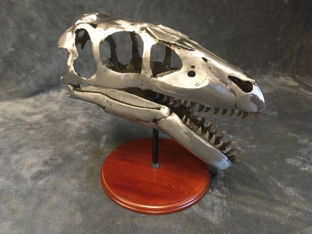 Handmade Welded Utahraptor Skull - image 1