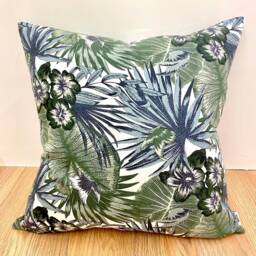 888. Handmade Green Palm Leaves With Flowers Cushion Cover, Various Sizes - thumbnail 2