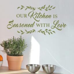 Kitchen Seasoned With Love Wall Quote Vinyl Decal - thumbnail 2