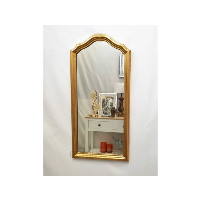 Moroccan Style Gold Gilt Leaf Wall Mirror Contemporary Minimal Design Artistic Home Decor Interior 76x36cm - image 1