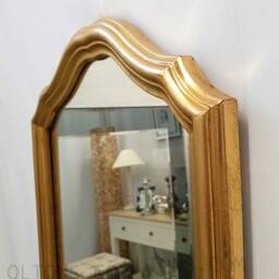 Moroccan Style Gold Gilt Leaf Wall Mirror Contemporary Minimal Design Artistic Home Decor Interior 76x36cm - thumbnail 3