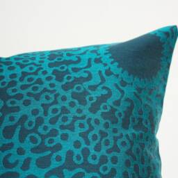 Maharam Teal Outdoor Pillow Cover Centric Splendor Blue, 18x18 - thumbnail 2