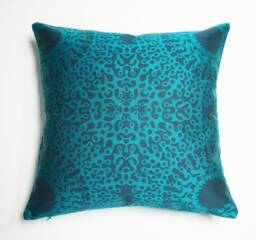 Maharam Teal Outdoor Pillow Cover Centric Splendor Blue, 18x18 - thumbnail 1