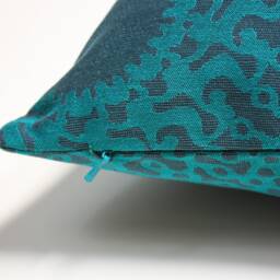 Maharam Teal Outdoor Pillow Cover Centric Splendor Blue, 18x18 - thumbnail 3