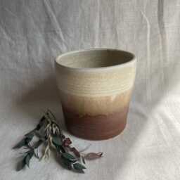 New Sandstorm Ceramic Planter, Handmade Glazed Pot, White Plant Large Black Vessel, Unique British Gift, Handcrafted Pots - thumbnail 3