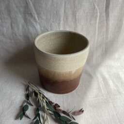 New Sandstorm Ceramic Planter, Handmade Glazed Pot, White Plant Large Black Vessel, Unique British Gift, Handcrafted Pots - thumbnail 2