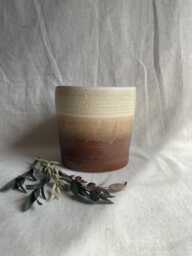 New Sandstorm Ceramic Planter, Handmade Glazed Pot, White Plant Large Black Vessel, Unique British Gift, Handcrafted Pots - thumbnail 1