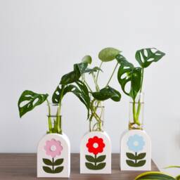 Flower Power Propagation Vase 3D Printed Recycled Plastic Wall Hanging - thumbnail 3