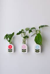 Flower Power Propagation Vase 3D Printed Recycled Plastic Wall Hanging - thumbnail 1