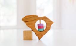 Personalized South Carolina State Baby Rattle Modern Wooden Toy