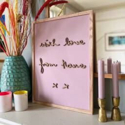 Bespoke Hand Writing Sign - Written Anniversary Gift Birthday Present For Her Personalised Artwork Wall Art