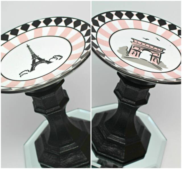 Glass Candle Sticks - Upcycled Candle Holder - Magnetic Pin Cushion - Plate - Trinket Holder - Choice Of 2 Designs - One A Kind - image 1