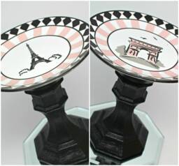 Glass Candle Sticks - Upcycled Candle Holder - Magnetic Pin Cushion - Plate - Trinket Holder - Choice Of 2 Designs - One A Kind