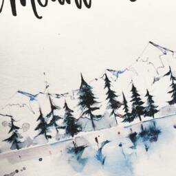 The Mountains Are Calling & I Must Go Watercolor Art On Soft White Throw Pillow - thumbnail 2