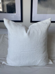 Off White French Linen Cushion Cover, Minimalist Home Decor - thumbnail 1