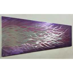"Abstract Metal Wall Art, Purple Pink Silver, By R Toomer " - thumbnail 2