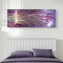 "Abstract Metal Wall Art, Purple Pink Silver, By R Toomer " - thumbnail 1