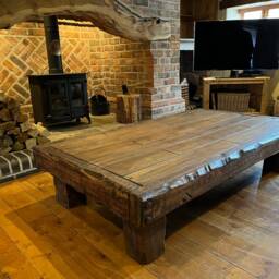 Handmade French Oak Coffee Table - thumbnail 2