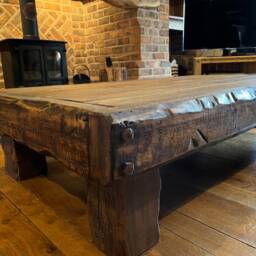 Handmade French Oak Coffee Table - thumbnail 3