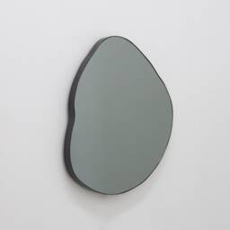 Ergon??? Illuminated Organic Freeform Black Tinted Mirror With Blackened Stainless Steel Frame - thumbnail 3