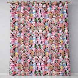 Cute Christmas Gingerbread Candy House Seamless Pattern Readymade Eyelet Ring Top Thermal 100% Blackout Curtains - thumbnail 2