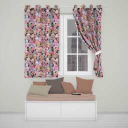Cute Christmas Gingerbread Candy House Seamless Pattern Readymade Eyelet Ring Top Thermal 100% Blackout Curtains