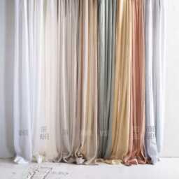 Linen Valance Curtains, Sheer Curtain Panel With Tape For Rings, Fringe Curtains - thumbnail 3