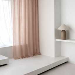Linen Valance Curtains, Sheer Curtain Panel With Tape For Rings, Fringe Curtains - thumbnail 4