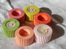 Handmade Jesmonite Tealight Holder Funky Eco-Friendly Decor - thumbnail 1