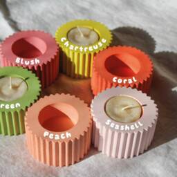 Handmade Jesmonite Tealight Holder Funky Eco-Friendly Decor - thumbnail 4