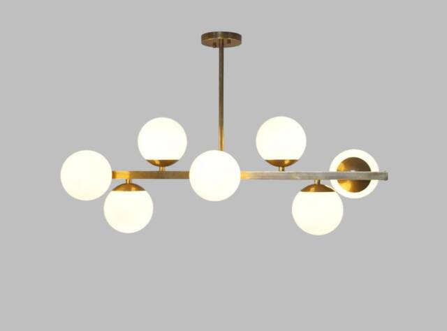 Modern Linear Ceiling Pendant Light Grace Ii , Minimalist Lamp Globe Chandelier Kitchen Dining Room 7 Light - image 1