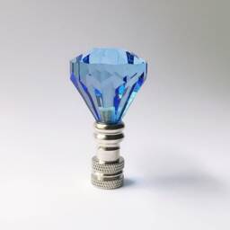 Set Of 2 Acrylic Diamond Lamp Shade Finials, Harp Toppers - thumbnail 3