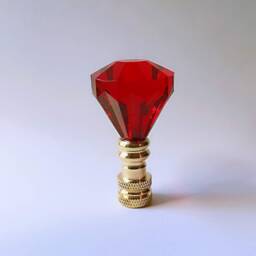 Set Of 2 Acrylic Diamond Lamp Shade Finials, Harp Toppers - thumbnail 2