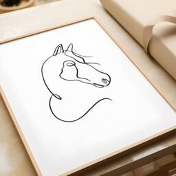 Horse Line Art Print, Gift, Minimalist Drawing, Memorial Pet Loss Bereavement - thumbnail 2