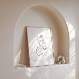Horse Line Art Print, Gift, Minimalist Drawing, Memorial Pet Loss Bereavement - thumbnail 3