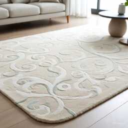 Handmade Wool Oushak Rug - Light Blue Floral Vintage Area - thumbnail 2