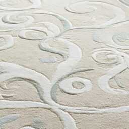 Handmade Wool Oushak Rug - Light Blue Floral Vintage Area - thumbnail 3