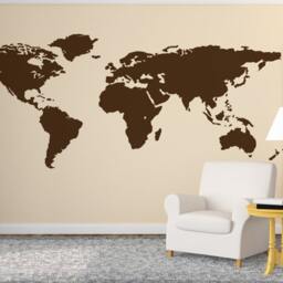 World Map Wall Decal Vinyl Sticker Decals Home Decor Art Cool Wall Stick On By Decalisland-Realistic Map Sd 017 - thumbnail 3