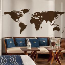 World Map Wall Decal Vinyl Sticker Decals Home Decor Art Cool Wall Stick On By Decalisland-Realistic Map Sd 017 - thumbnail 2