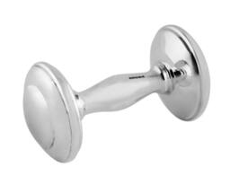 Dumbbell Baby Rattle Art Deco Style 925 Sterling Silver English Hallmarks By Jewelaridesigns - thumbnail 1
