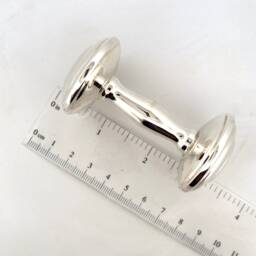 Dumbbell Baby Rattle Art Deco Style 925 Sterling Silver English Hallmarks By Jewelaridesigns - thumbnail 2