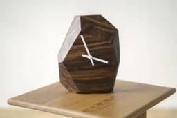 Geometric Clock // Modern Minimalist Hardwood Wall Or Table - thumbnail 1
