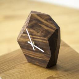 Geometric Clock // Modern Minimalist Hardwood Wall Or Table - thumbnail 2