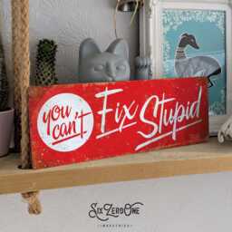 You Can't Fix Stupid Metal Sign. Worn Rusty Look Print - Office Funny Workshop Joke Shop - thumbnail 1