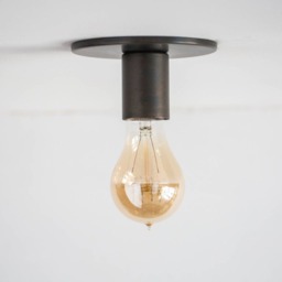 Minimalist Sconce Or Flush Mount - Industrial Lighting Brown Black Bronze - thumbnail 3