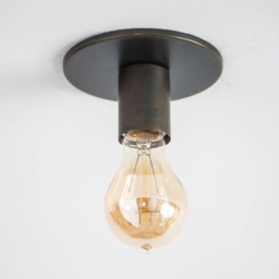 Minimalist Sconce Or Flush Mount - Industrial Lighting Brown Black Bronze - thumbnail 2