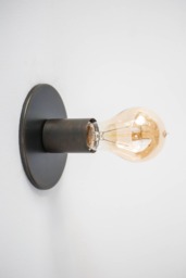 Minimalist Sconce Or Flush Mount - Industrial Lighting Brown Black Bronze